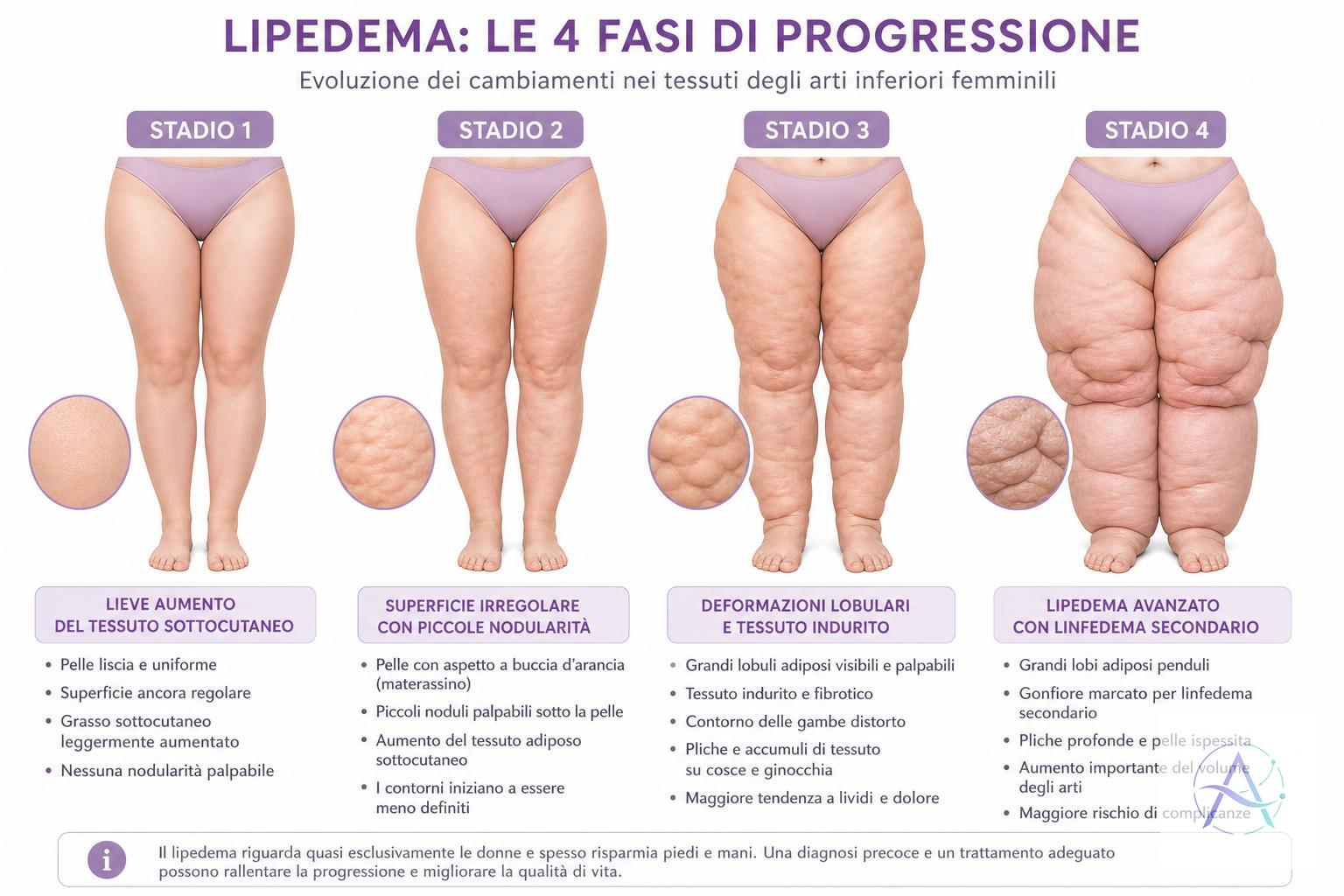 Stadi del lipedema (1-4)